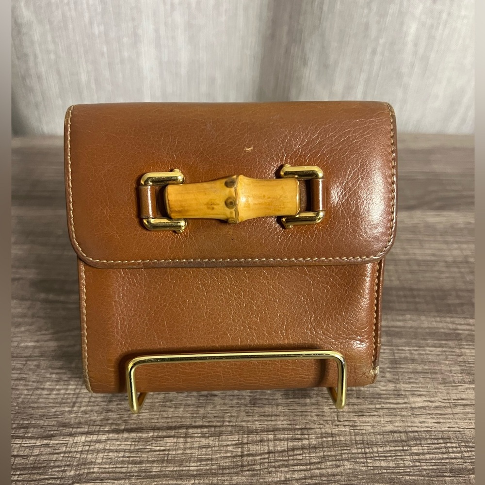 GUCCI BAMBOO Trifold Compact Wallet